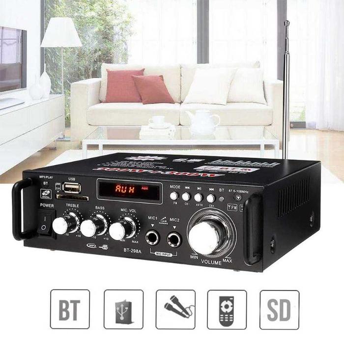 amplifier mini ampli Junejour Bluetooth EQ Audio Amplifier Home Theater FM 600W - BT-298A