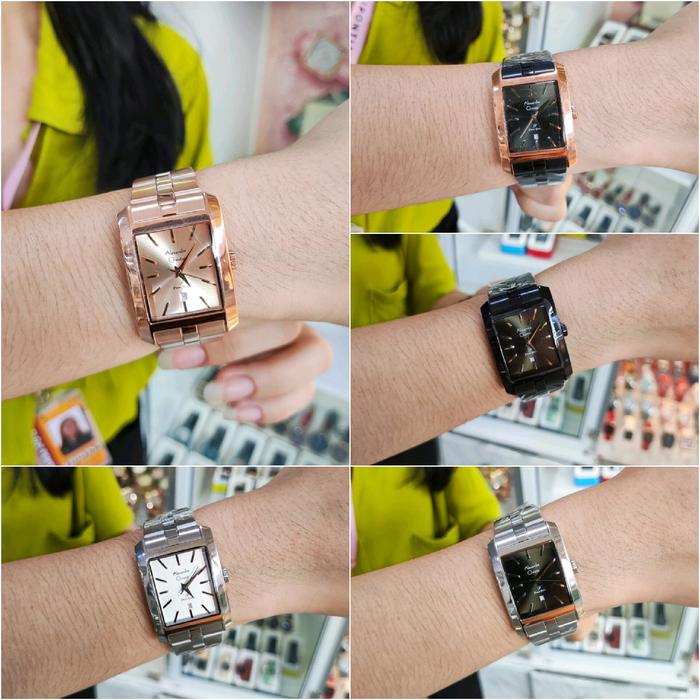 new jam couple analog petak alexandre christie 1037 original bergaransi tahan air berkelas kekinian