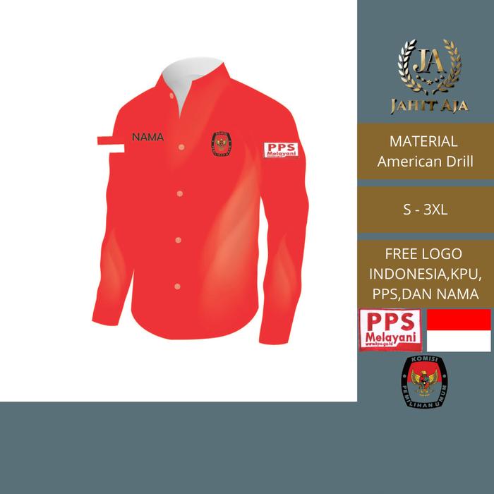 Kemeja Bordir KPPS PPS PPK Pilkada Pemilu 2024 / Kemeja Sekretariat Panitia Pemungutan Suara KPU