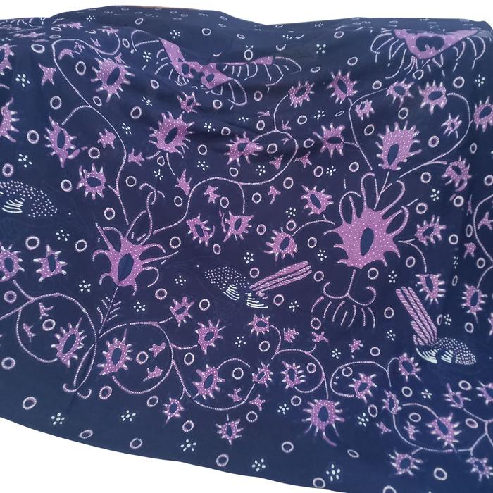 Kain Batik Tulis Halus Motif Kalimantan Navy / Kain Meteran Katun Primis Super