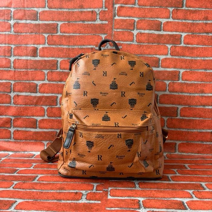 TAS RANSEL KULIT ROMA JELLAR WANITA SECOND BRANDED COKLAT / TAS RANSEL FASHION WANITA