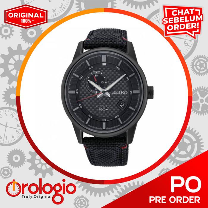 SEIKO Sports Automatic Black Dial Black Nylon Men's Watch SSA383K1