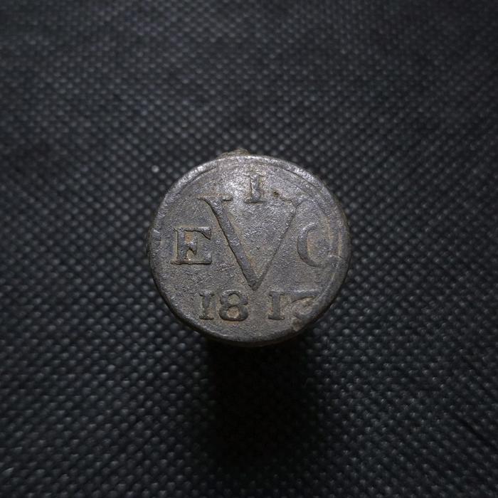 Uang Koin Kuno (Timah/Tin) 1 Duit Java Veic (British) Tahun 1813 -06