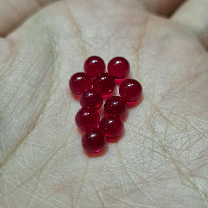 batu mustika lipan merah siam dim 5mm bulat