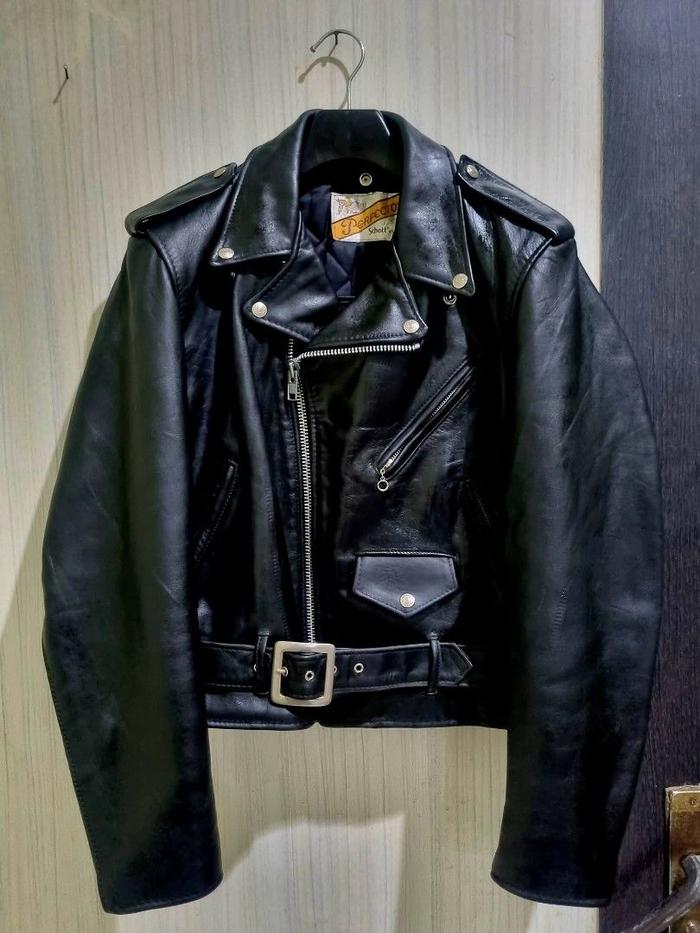Jaket Kulit Ramones Schott Perfecto NYC Motorcycles Leather Jacket Size 40