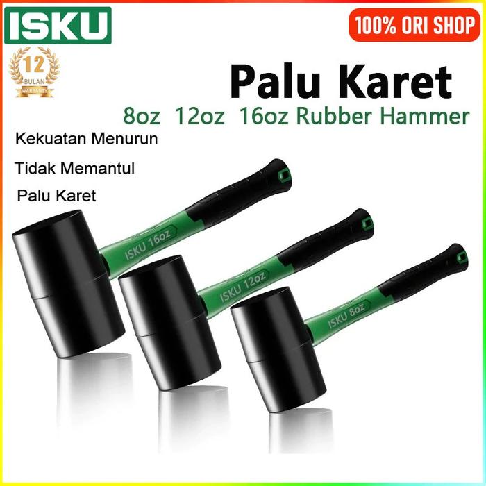 Isku Palu Karet 8/12/6oz Palu Keramik Palu Granit Palu Karet Keramik/Palu Karet Granit Rubber Hammer