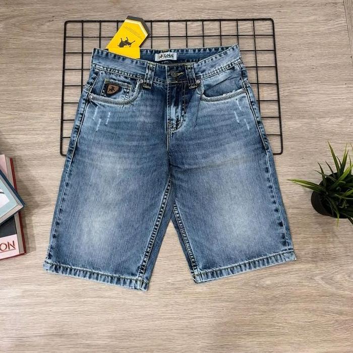 DFD104E Celana pendek jeans denim pria LOIS original murah terbaru 28. 3second emba cardinal