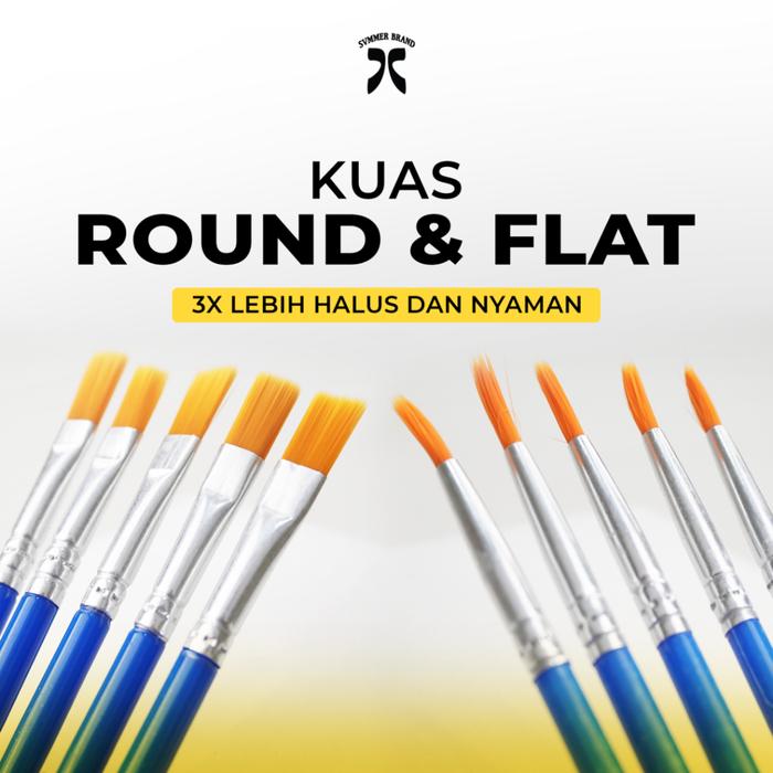 SVMMER SHOES CARE Kuas Lukis Flat / Round Brush Lukis Kecil Lancip Cat Sepatu Original