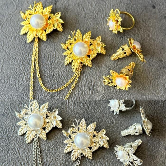 Set Bros Kancing Chatarine Gold / silver cerorot Hiasan kebaya bali