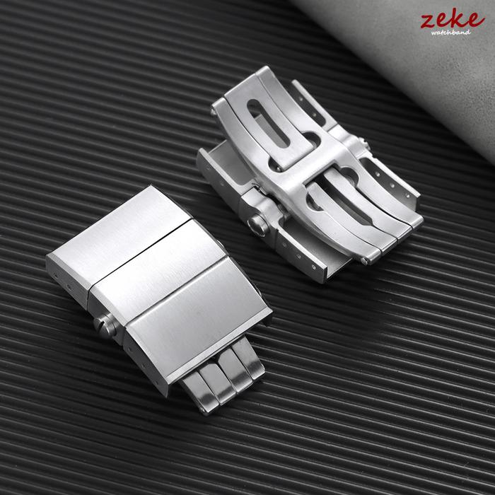 20mm for Ulysse Nardin Watch Buckle Butterfly Buckle Stainless Steel Watch Clasp Silicone Rubber Str