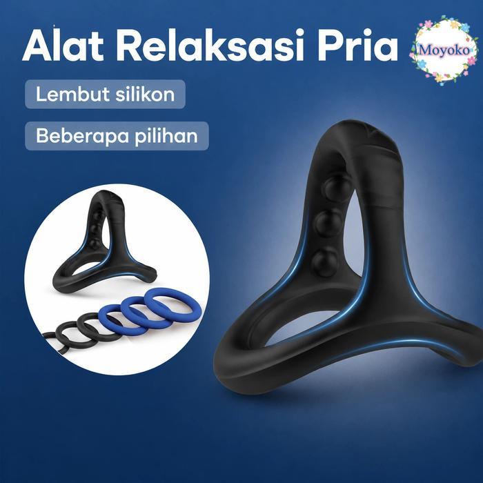ROK PANJANG Moyoko-Alat Relaksasi Tubuh Pria Lembut Silikon Ring Delay-Ring Silikon-Pria Massager-Si