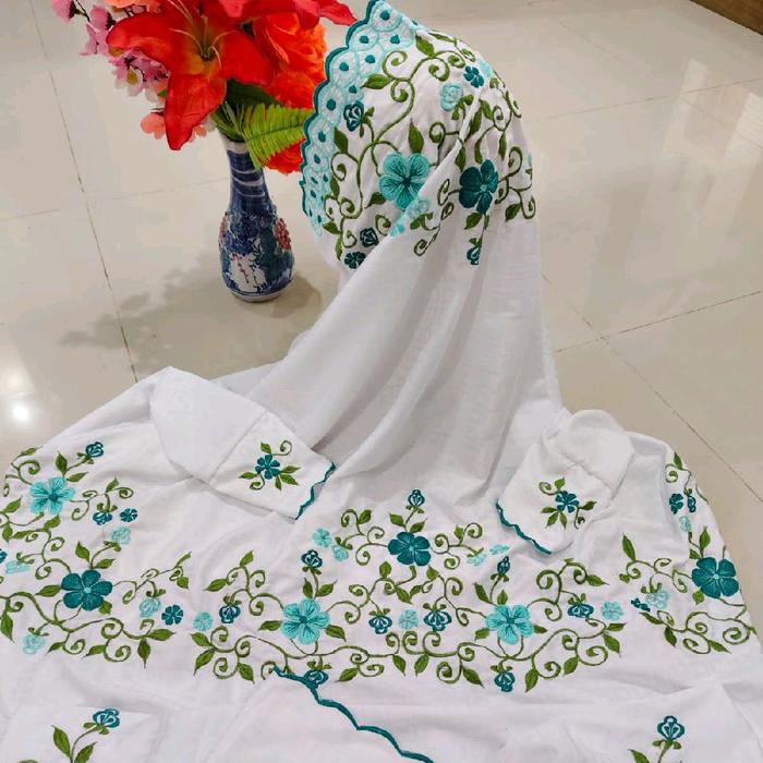 MUKENA LAJURAN DEWASA POLINO SILK BORDIR MINANG