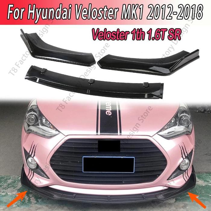 Car Front Bumper Lip for Hyundai Veloster MK1 Veloster 1th 1.6T SR 2012-2018 Spoiler Blade Body Kits