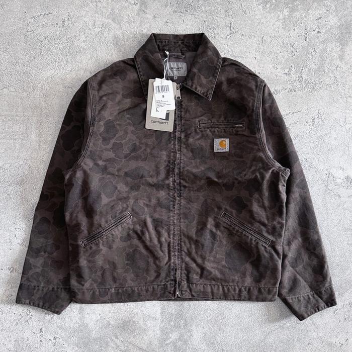 Carhartt WIP Duck Detroit Jacket Camo Duck Green / Porphyry Garment Dyed