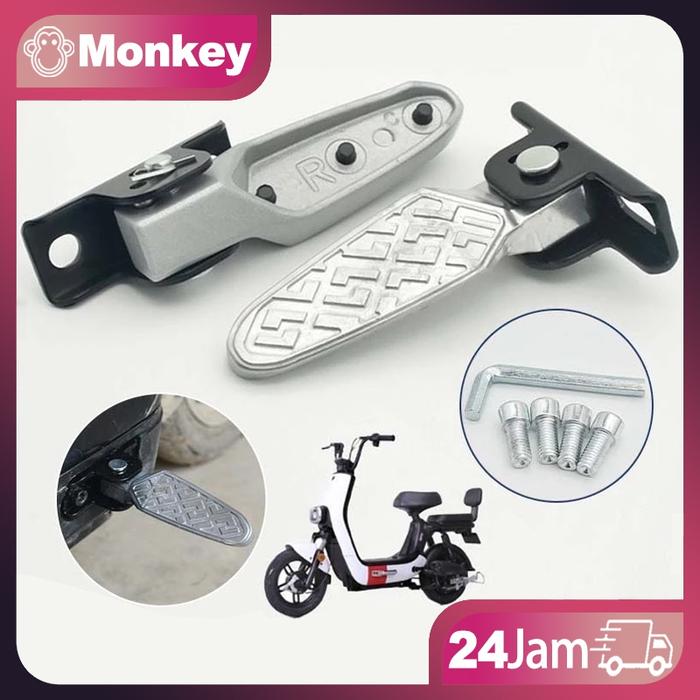 1pasangan Aluminum Pedal Belakang Sepeda Listrik Pedal Sepeda Elektrik Pedal Anti Selip Pedal Sepeda