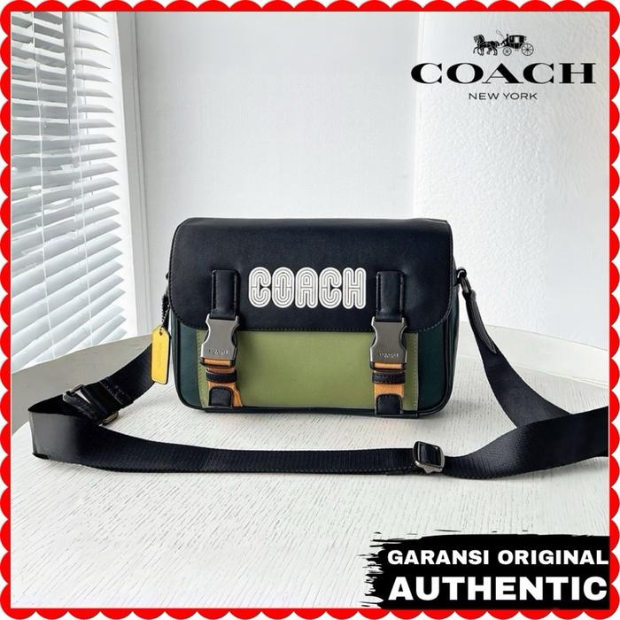 Tas Selempang Pria Coach Track Green Original Store Branded Authentic