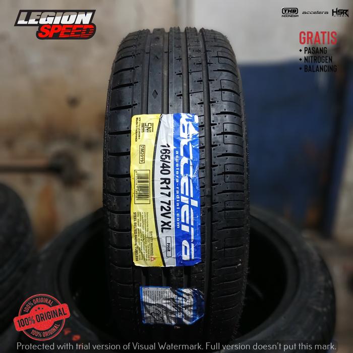 Ban Mobil Tipis Ring 16 ukuran 165/40 R17 Merk Accelera Phi Tubels Free pasang