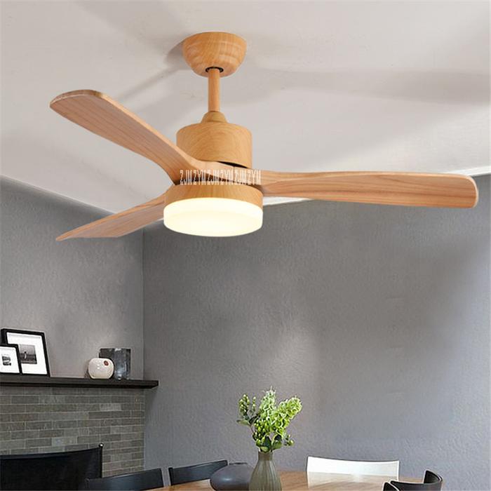 48 inch Nordic Wood Ceiling Fan Lights With Remote Control 220Volt