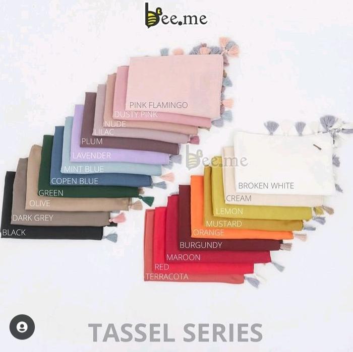 beeme tassel series/ tassel series/scraf beeme/ scraf bemee polos/ scraf segiempat Jilbab Muslim Wan