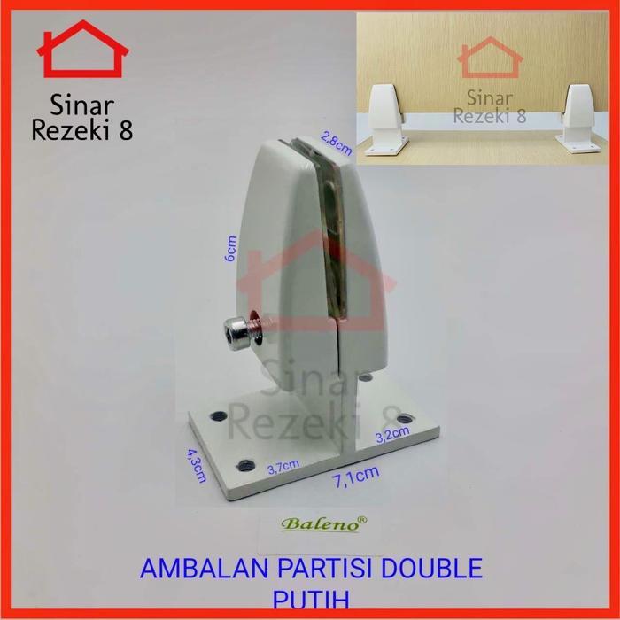 Bracket Ambalan Penyekat Partisi / Penjepit Sekat Meja DOUBLE PUTIH