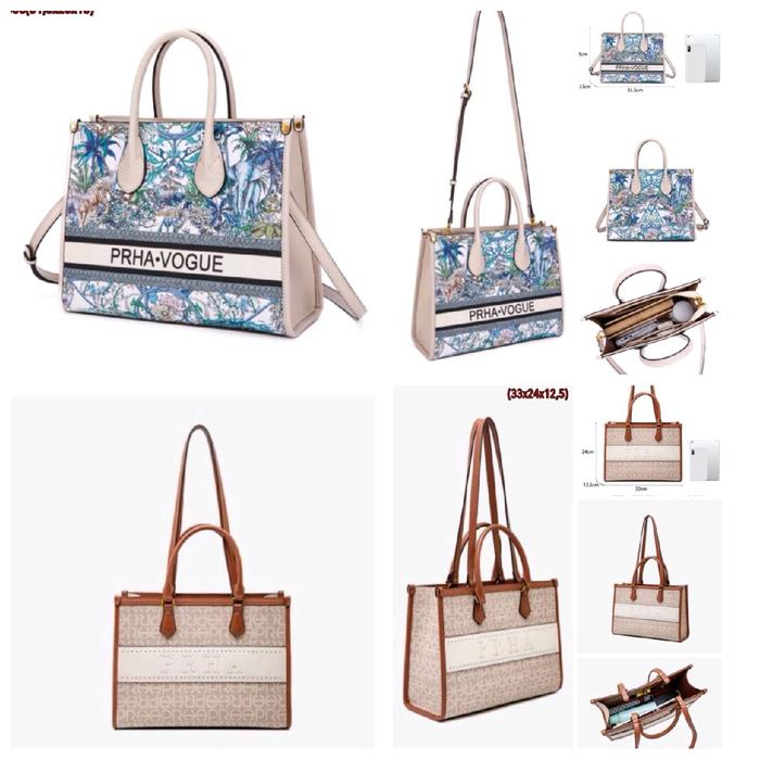Totebag PRHA - vogue motif flora dan PRHA Brown