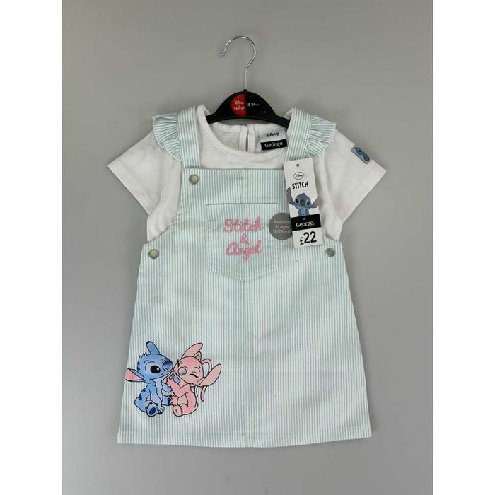 Disney George Stitch & Angel Blue Stripe Baju Bayi
