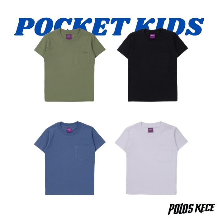 Polos Kece - Kaos Polos Anak cotton biowash kaos pocket anak