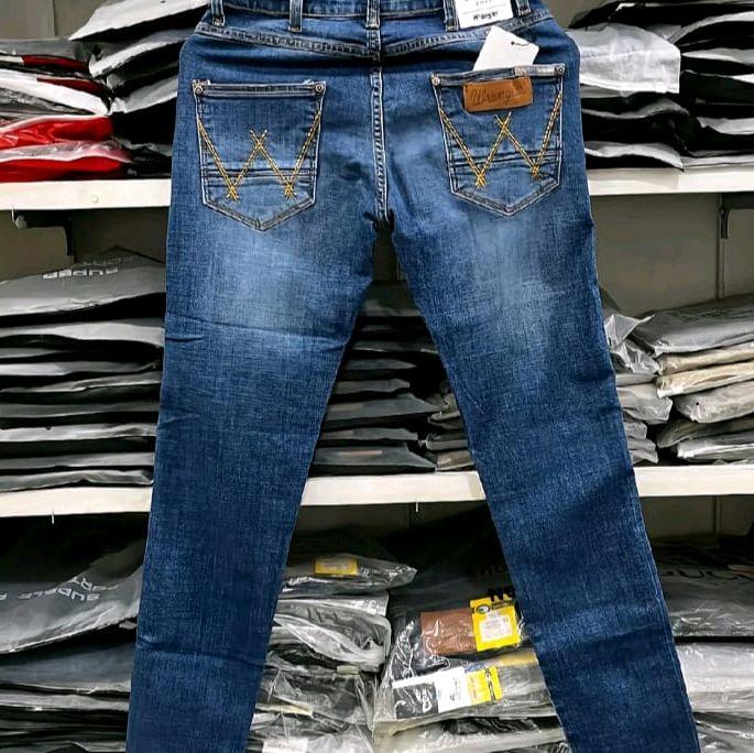 Celana jeans panjang pria wrangler import original model slim fit Dry Salvadge terbaru Denim