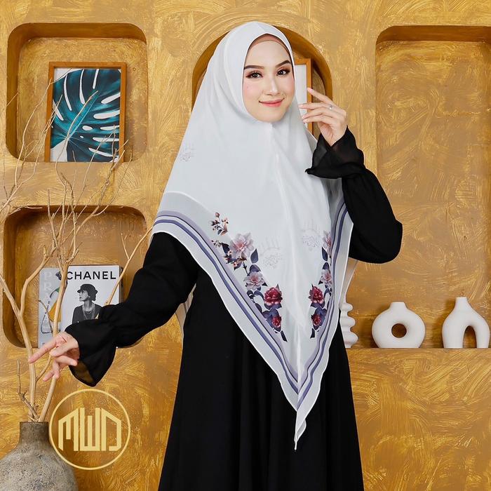 MWD - Khimar Motif Printing 2layar Cerutty Baby Doll Premium Soft Pet Antem - Jilbab Muslim Syari - 