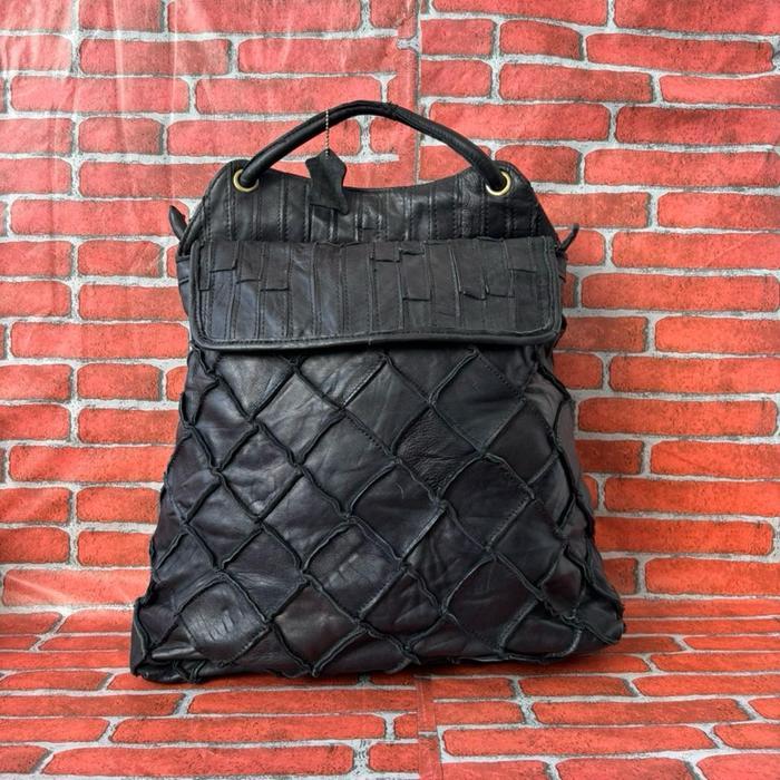 TAS RANSEL KULIT WANITA SECOND BRANDED HITAM / TAS RANSEL FASHION WANITA KULIT SECOND