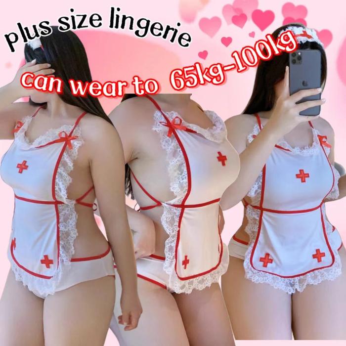 lingerie jumbo BigSize Cosplay Costume Costume Sexy Nurse lingeri wear to 65kg-100kg