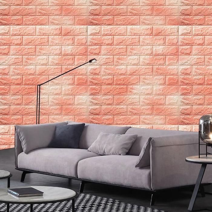 MM - Wallpaper Dinding Foam 3D Motif Batu Bata Corak Ukuran 76 x 70 CM Waterproof Brick Sticker Wall