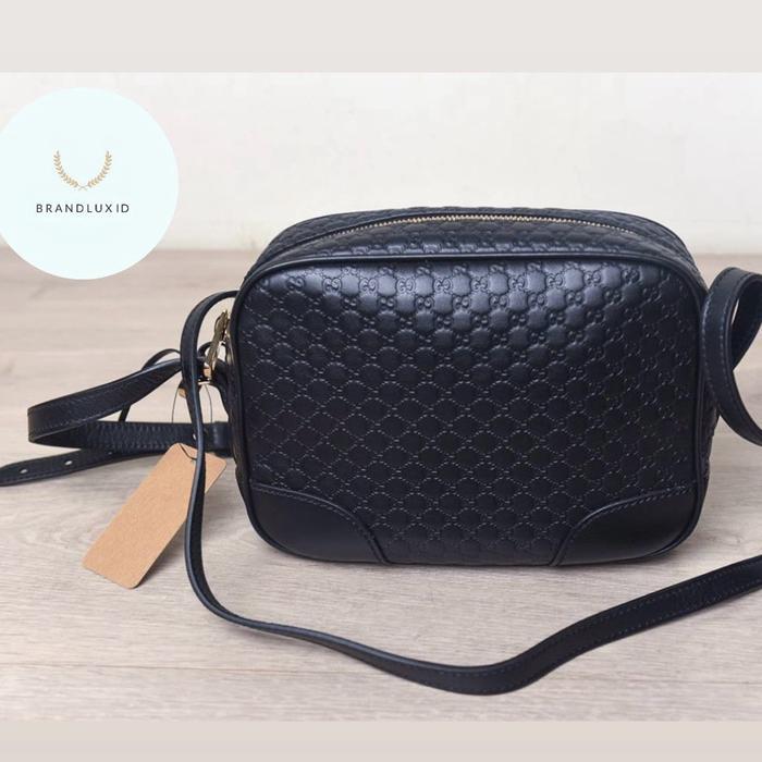 GUCCI BREE GUCCISIMA GG DISCO MONOGRAM BLACK LEATHER