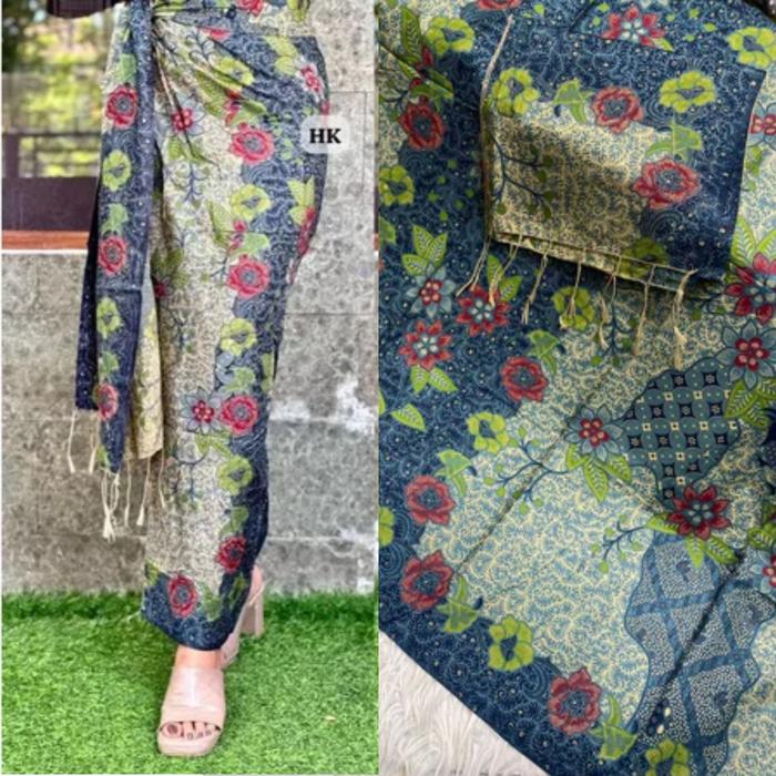 Kamen Sutra Paris Set Selendang Menawan /Kain Kamen Sutera Paris ATBM