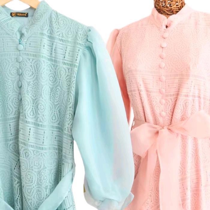 Helwa Dress/Gamis Viral/Gamis Lebaran/Dress Cantik Muslim Wanita Mewah Kondangan