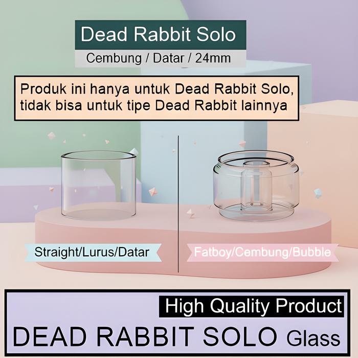 (BEST SELLER) Dead Rabbit Solo RTA Replacement Glass 24mm Kaca Tabung Tank Clear Ready Stock