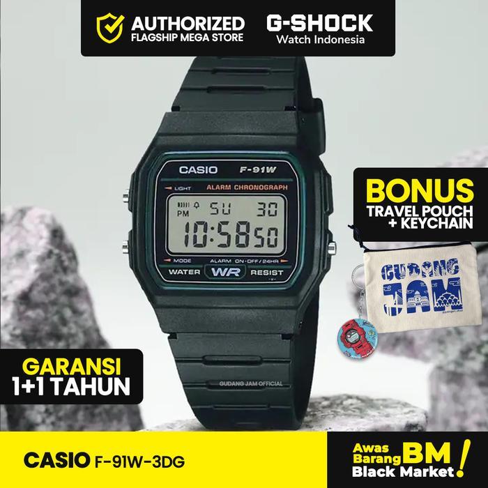 Casio General F-91W-3DG F-91W F-91 F91W F 91W  Stopwatch Kaca