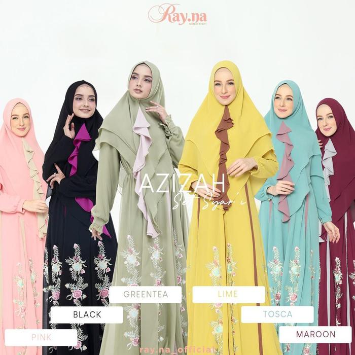Gamis Syar'i Azizah Set by Ray.Na - Syari Bordir Rayna
