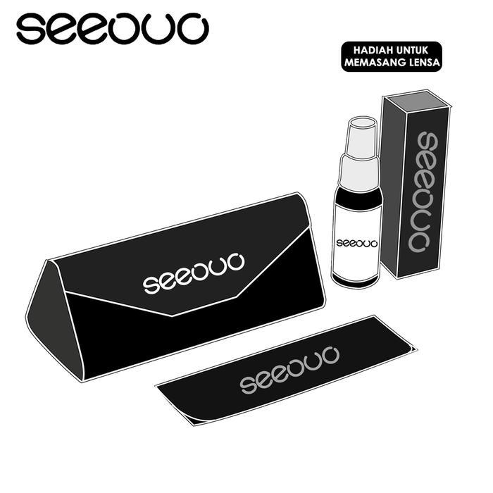 Seeouo Frame Kacamata Bahan Titanium Model Bulat Rose Gold 8008