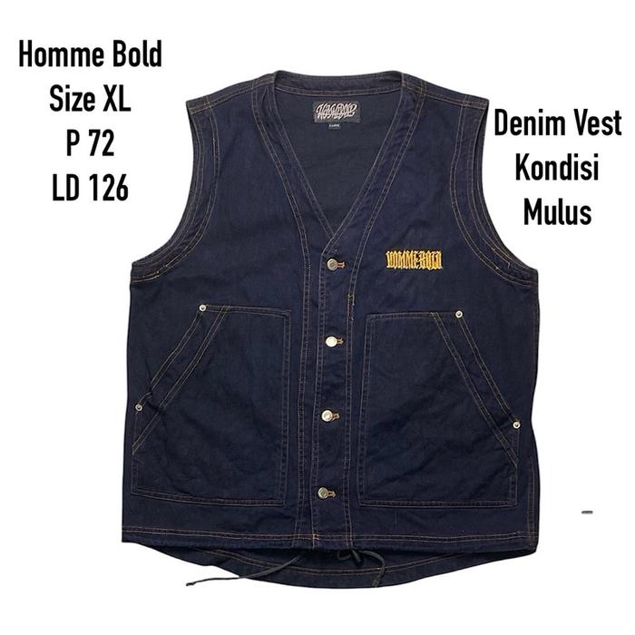 Homme bold denim vest rompi second
