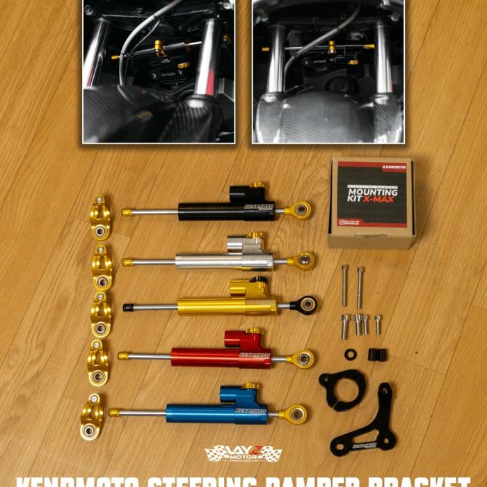 KENDMOTO Bracket Steering Damper Yamaha XMAX 250 New Connected 2023