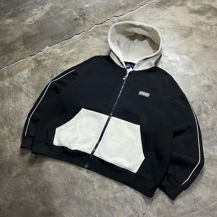 Muah zip hoodie jaket brand pria wanita murah