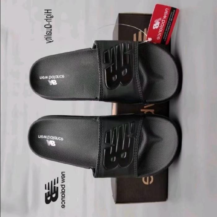 Sandal Selop NB Original Pria Wanita Antiselip Ringan 36-44 Sendal Hitam Karet Shoes