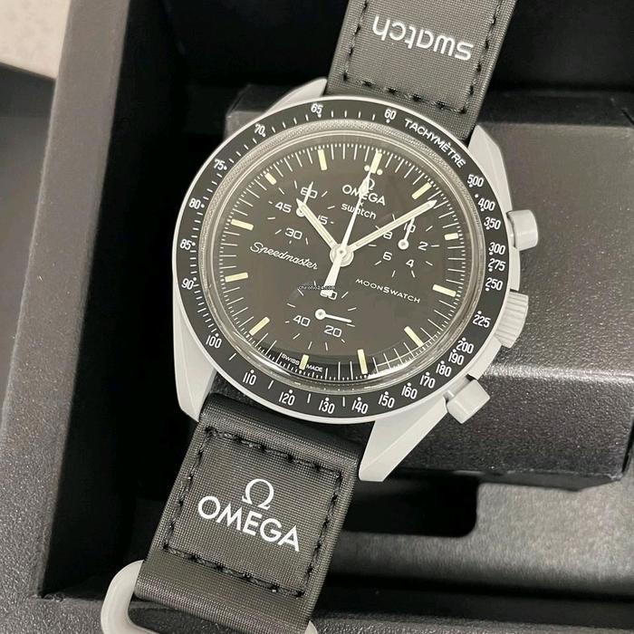 JAM TANGAN OMEGA X SWATCH MISSION TO MOON ORI 100%