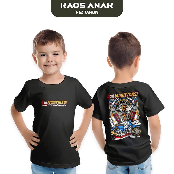 Paradise Kids - Kaos Anak Motif Honda C70 Modifikasi - Kaos Anak Cowok Cewek - Baju Terbaru Viral Ke