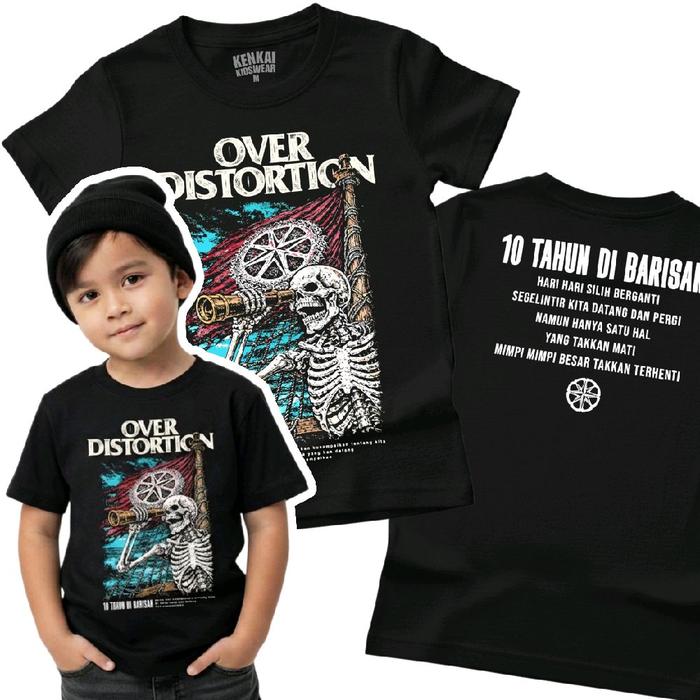 Kaos Anak Band over distortion usia 1 sampai 12 tahun