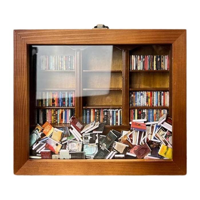 Unique Anxiety Bookshelf Wooden Library Shake Away Your Anxiety