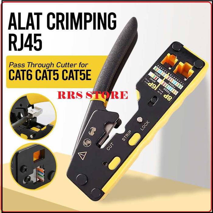 ZOERAX Alat Crimping RJ45 Pass Through Cutter for CAT6 CAT5 CAT5E - 6088 Dapat Digunakan untuk Cutti
