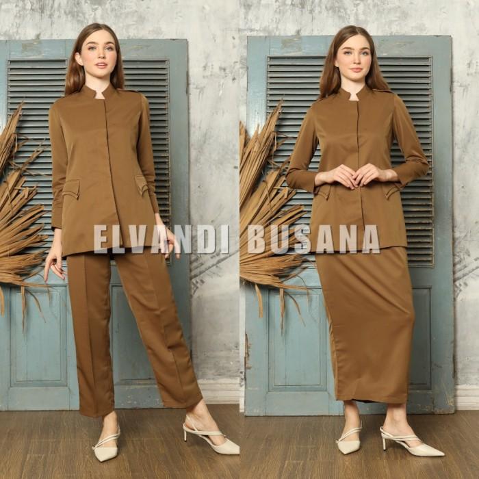 Terjangkau Blazer Wanita Baju Kerja Kantor Seragam PDH PNS Pemda Dinas Guru ASN Wanita Setelan Rok S