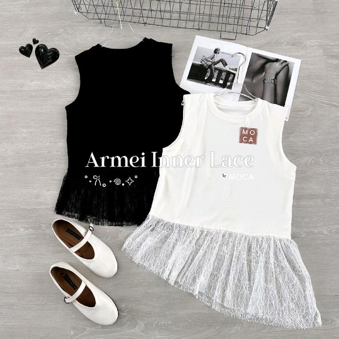 armey Inner Lace - Atasan Tanpa Lengan dengan Renda Elegan untuk Tampilan yang Menarik Wanita Safety